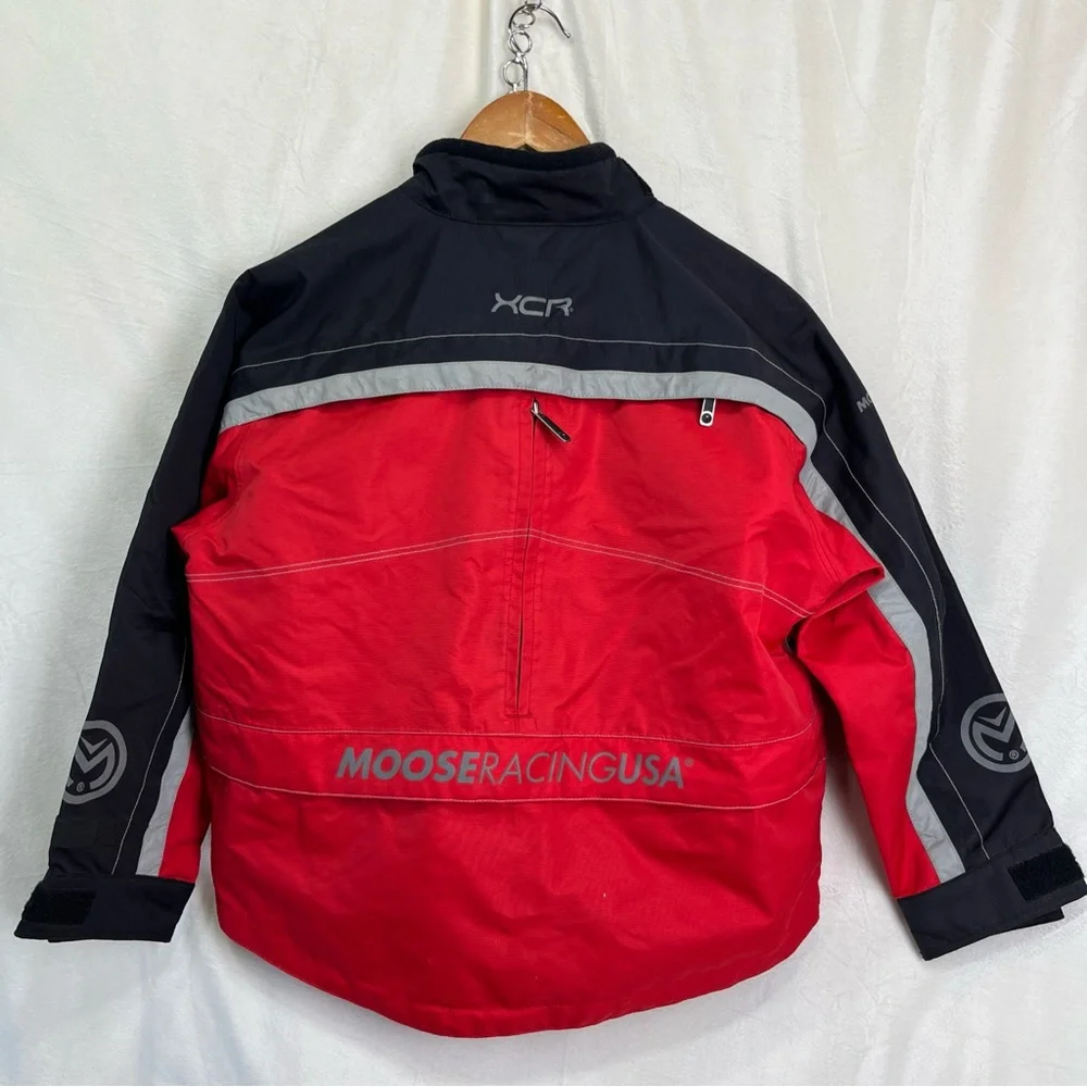 Vintage Moose XCR Racing USA Jacket Red Motorcycle Motocross Gear Youth Large